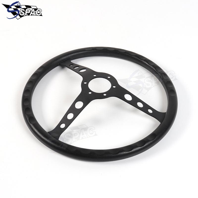 15inch Black PU Steering Wheel 380MM Vintage Sports Car PU Steering Wheel