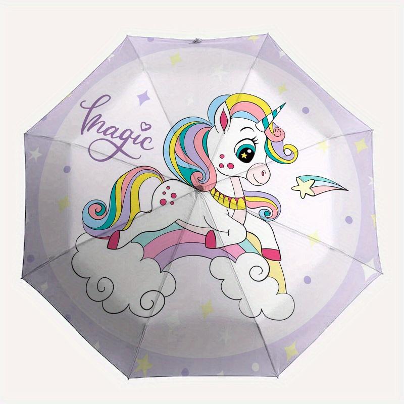 Magical Unicorn Cloud Sticker Decal for Kids Room DecorUmbrella, Portable 3-Fold Compact Umbrella,Christmas Gift ES477