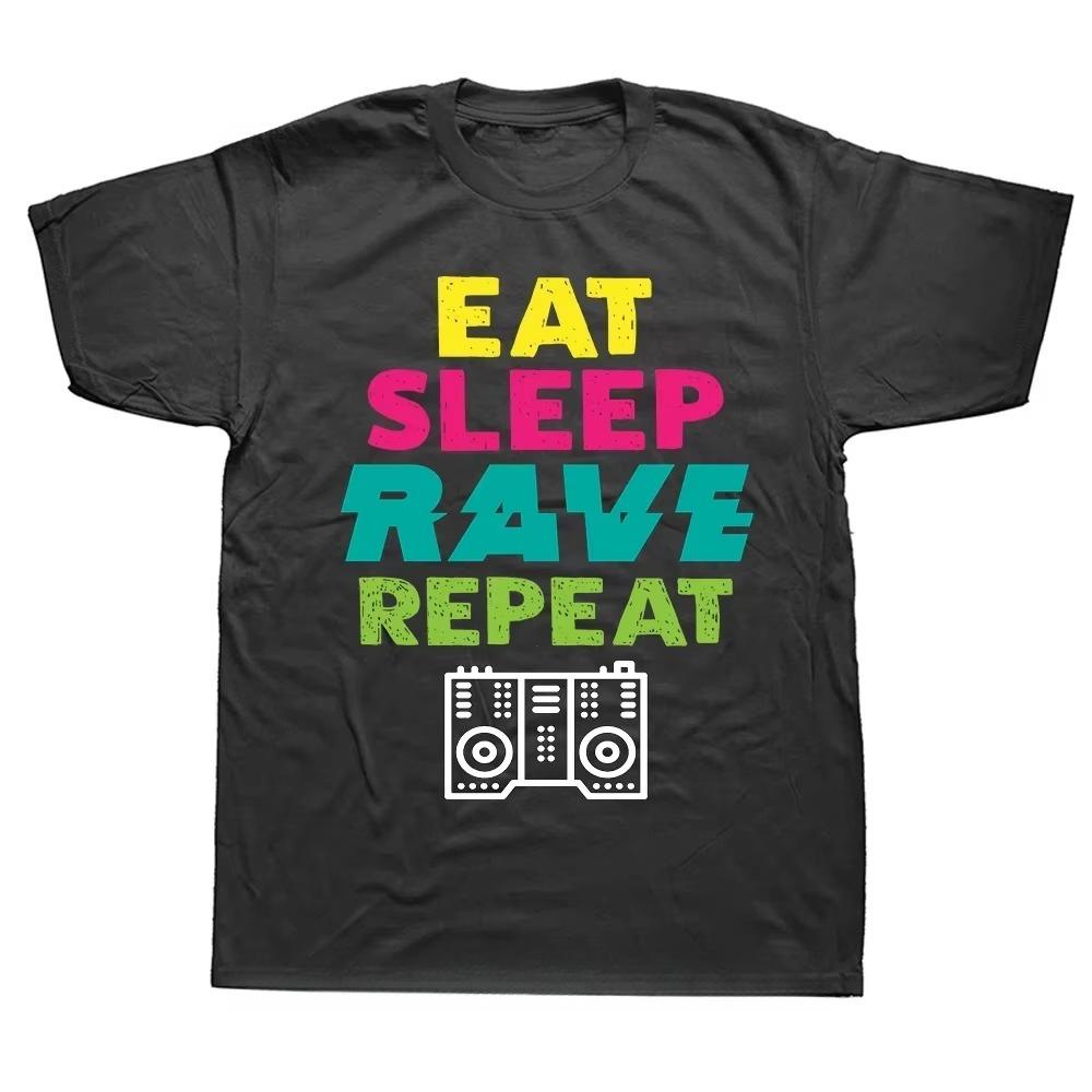 Techno Rave T Shirt Dj Electronic Dance Music Summer Graphic Cotton Streetwear Short Sleeve Birthday Gifts T-shirt Mens Clothing