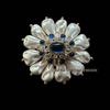 Broche Elegante de Pérola com Esmalte Azul: Estilo Retrô Francês, Alta Qualidade, Broche de Moda Versátil para Mulheres