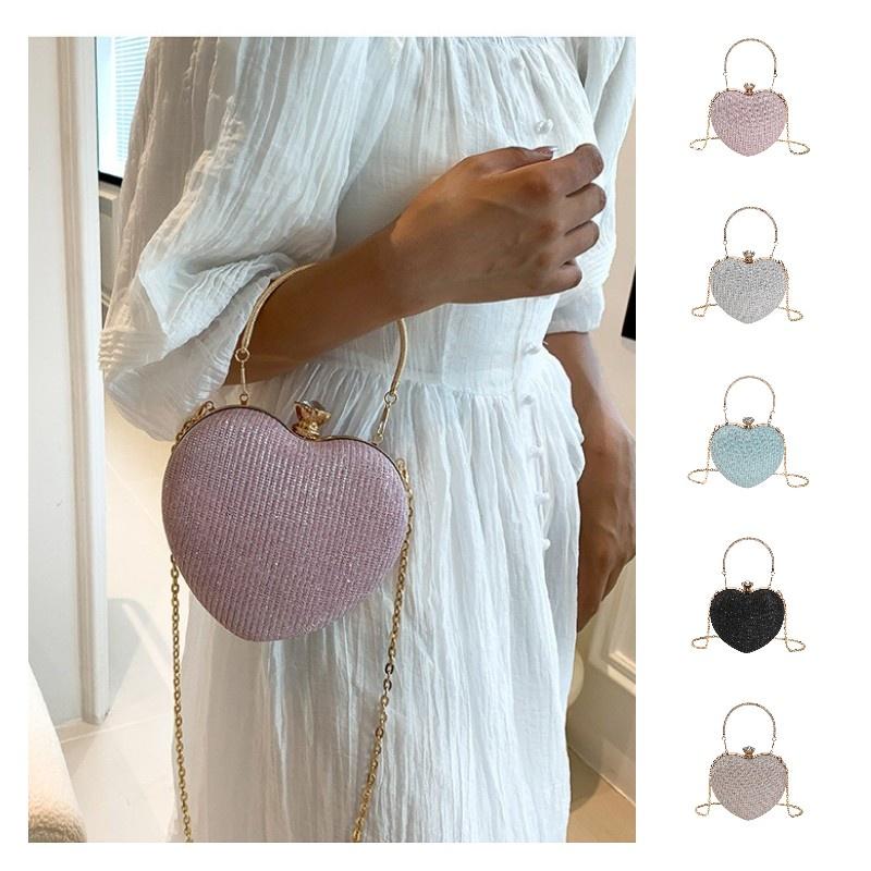 Trendy And Stylish Small Bag With Unique Lock Buckle 2023 Summer Fashion Chain Shoulder Crossbody Bag Gold Silver Pink Blue)