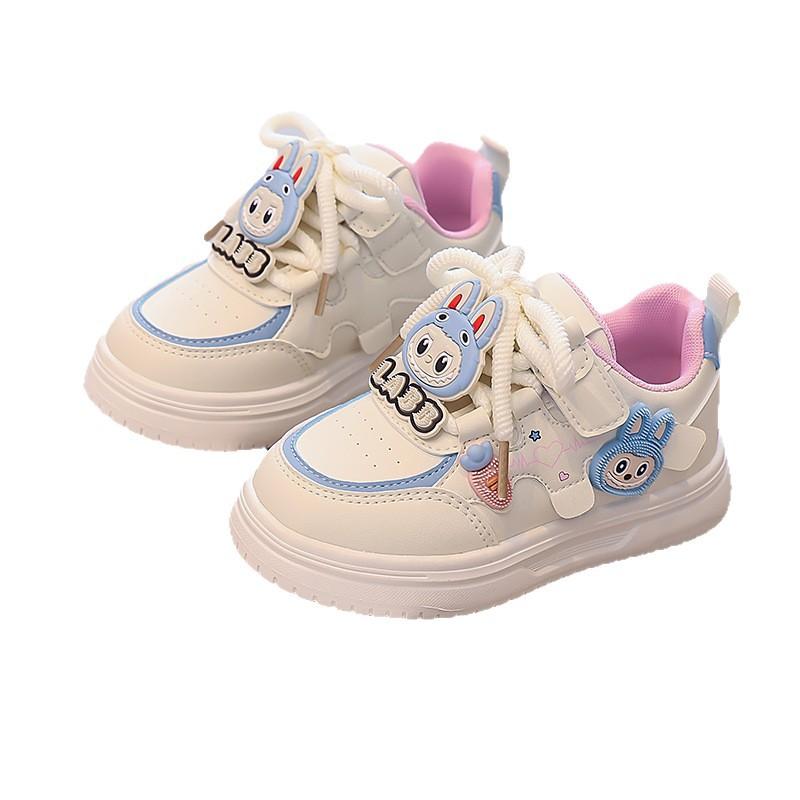 Girls' Cartoon Soft-soled Sports Shoes Fashionable and Versatile Breathable White Shoes