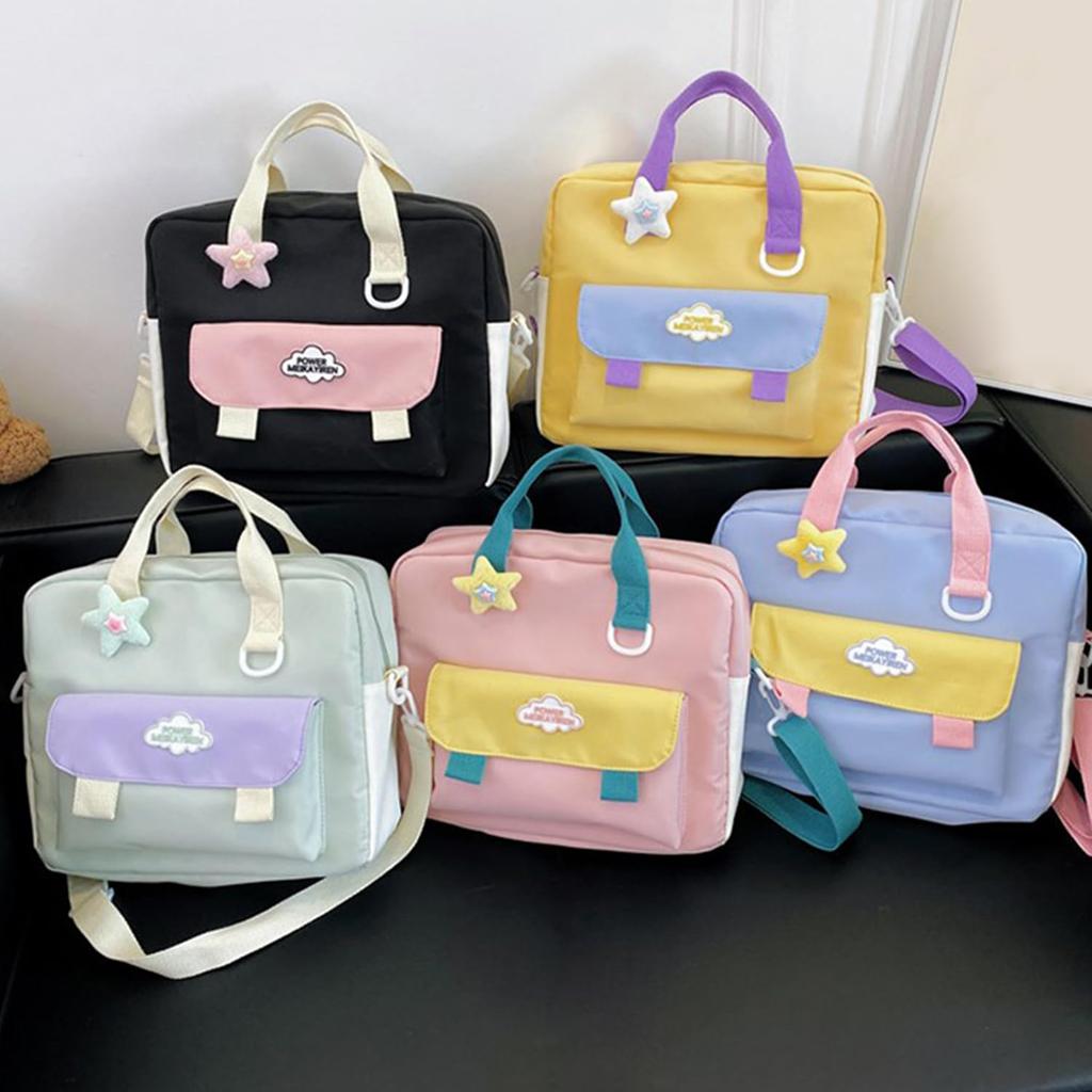 [YUYAKESHI] Ita-Bag Show Bag, Transparent One-Sided Shoulder Bag for 20-25cm Plush Toys, Large Capacity, Star Decoration, 3-Way (Black)