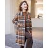 Pasite Women's Mid-Length Plaid Double-faced Wool Coat