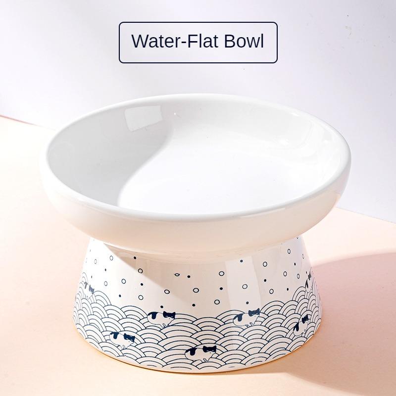 Bol pour chat style japonais Bol double en céramique Bol alimentaire anti-renversement Bol pour chien Bol à eau pour chat Abreuvoir automatique Fournitures pour animaux de compagnie Y1465YY-
