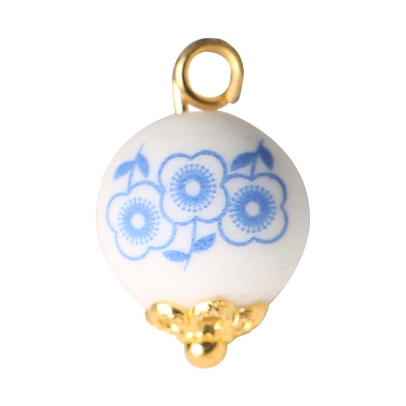 Ceramic Beads Buttons Blue And White Porcelain Decorative Buttons Chinese National Style Retro Cheongsam Buttons Hanfu Tang Suit Shirt Buttons