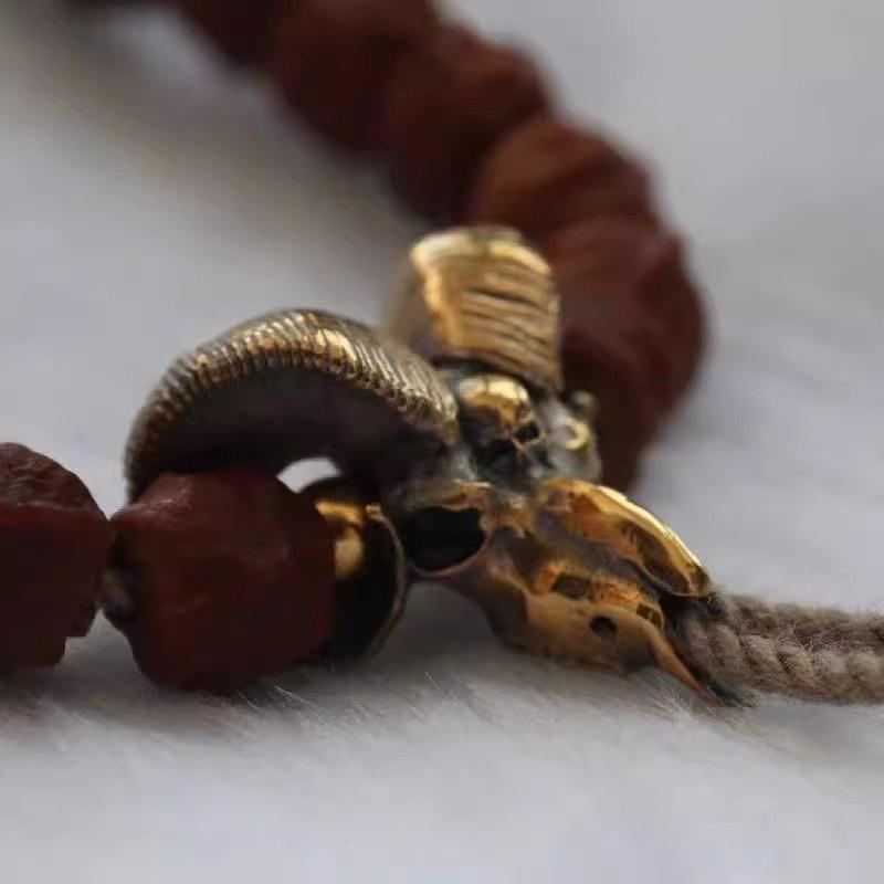 Skull Leader Three-Way Buddha Star Moon Bodhi Bracelet with 108 Beads