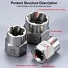 Rust Proof Nut Extractor High Torque Screw Remover Fastener Extractor  Broken Thread Taking