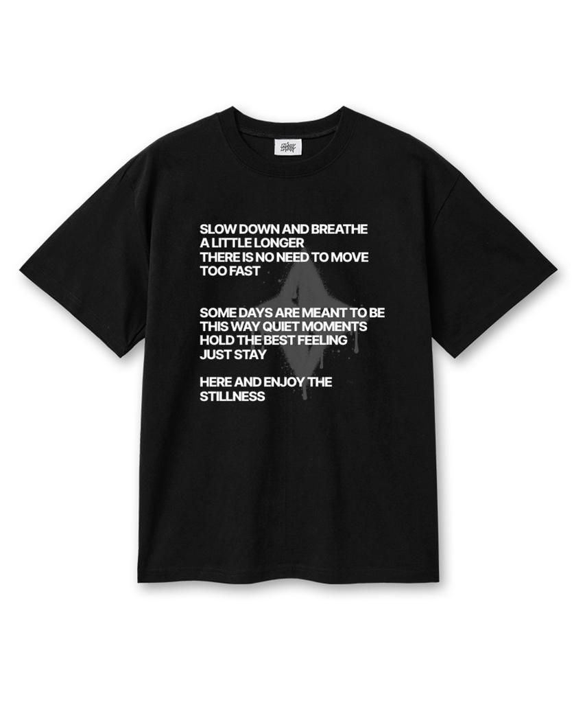 Leijimeli Downslow 20-Count Cotton Oversized Short Sleeve T-Shirt Black
