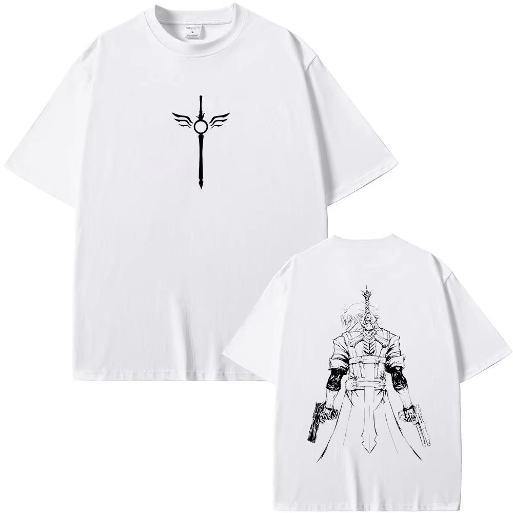 Unisex Dante Print T-Shirt from Devil May Cry, Summer Apparel, Loose Gothic Casual Outfit, Soft Cotton Tee for Men