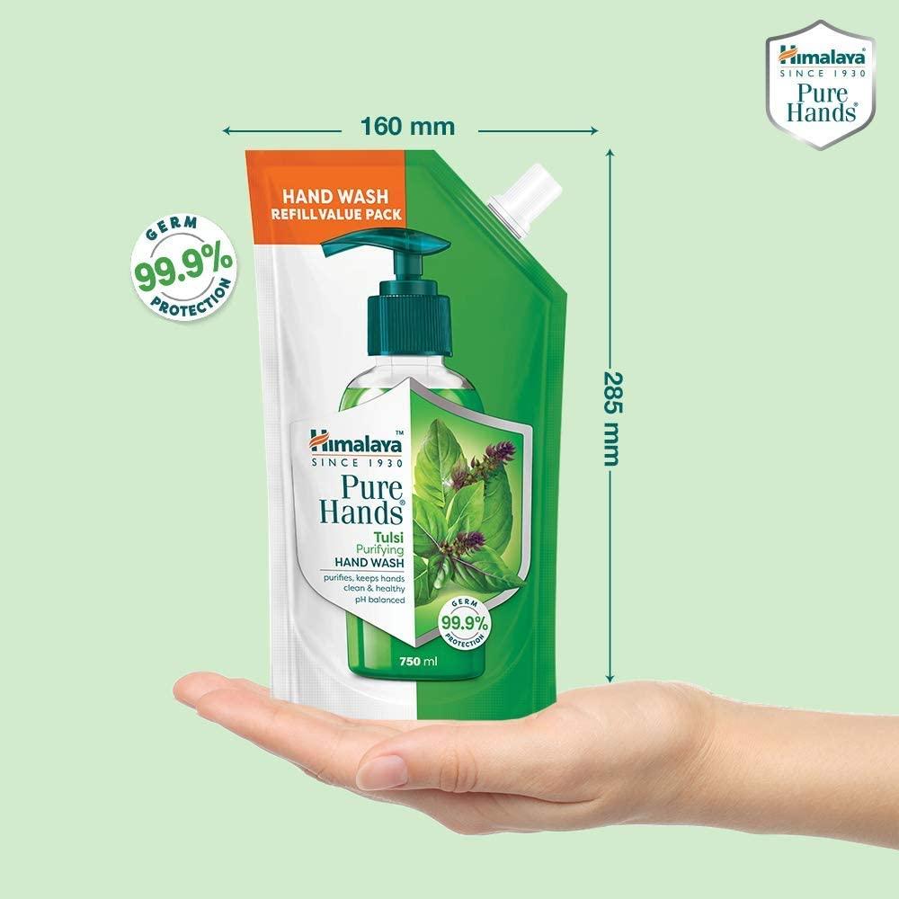 Himalaya Pure Hands Tulsi Hand Wash Pump 250ml Gentle Cleansing Liquid Soap With Germ Protection And Soft Skin Care