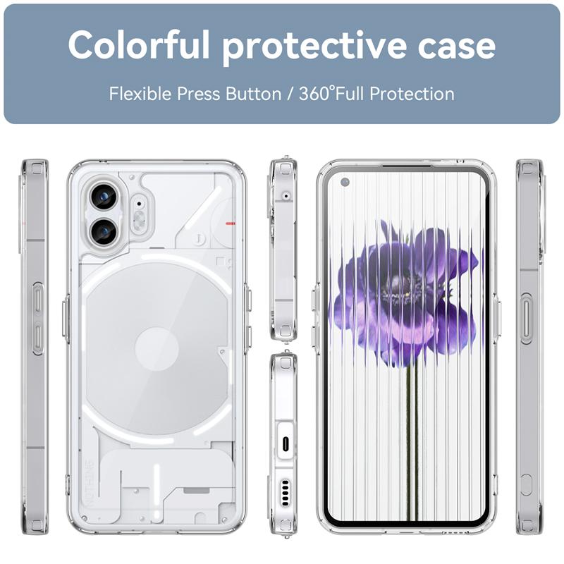 For Nothing Phone 2 Case Luxury Silicone Clear Bumper Shell Nothing Phone2 Case TPU Border Shockproof Case Nothing Phone 2 Cover