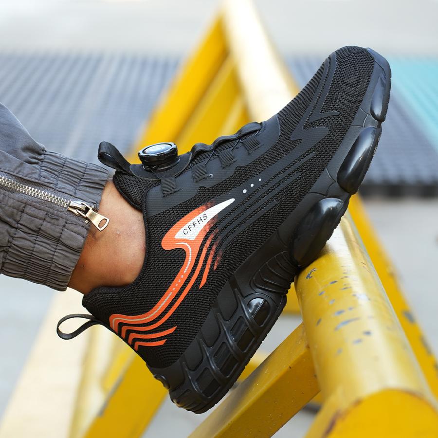 Rotating Button Safety Shoes Men Anti-Smash Anti-Puncture Work Shoes New Fashion Men Sport Shoes Security Protective Boots