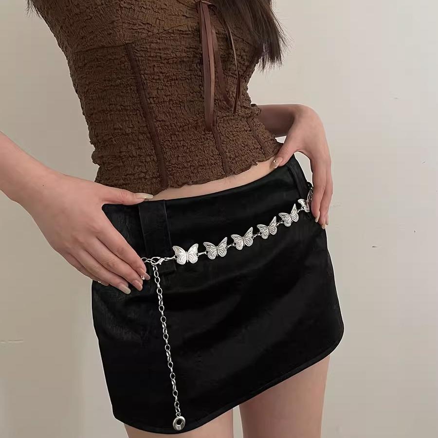 Butterfly Waist Chain Accessories Niche Design Belt Metal Belt Chain Jk Uniform Accessories Tide