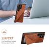 For Samsung Galaxy S25 Ultra Case with Card Holder Leather+PC+TPU Crocodile Textured Back Cover