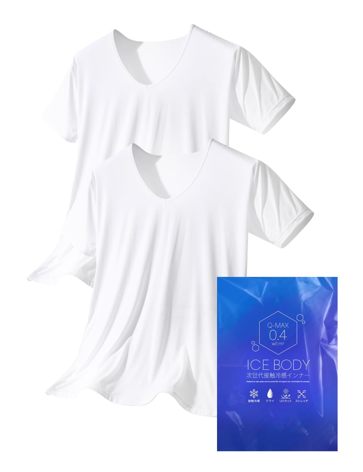 

Прохладное нижнее белье для прохладного на ощупь нижнего белья [Nutopia] Мужское, (Короткий рукав/Белый/L/2 шт.)