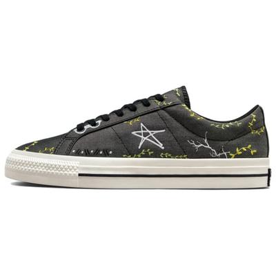 Cons One Star Pro Embroidery Non-slip and Abrasion Resistant Low-Top Board Shoes Universal Black and Yellow