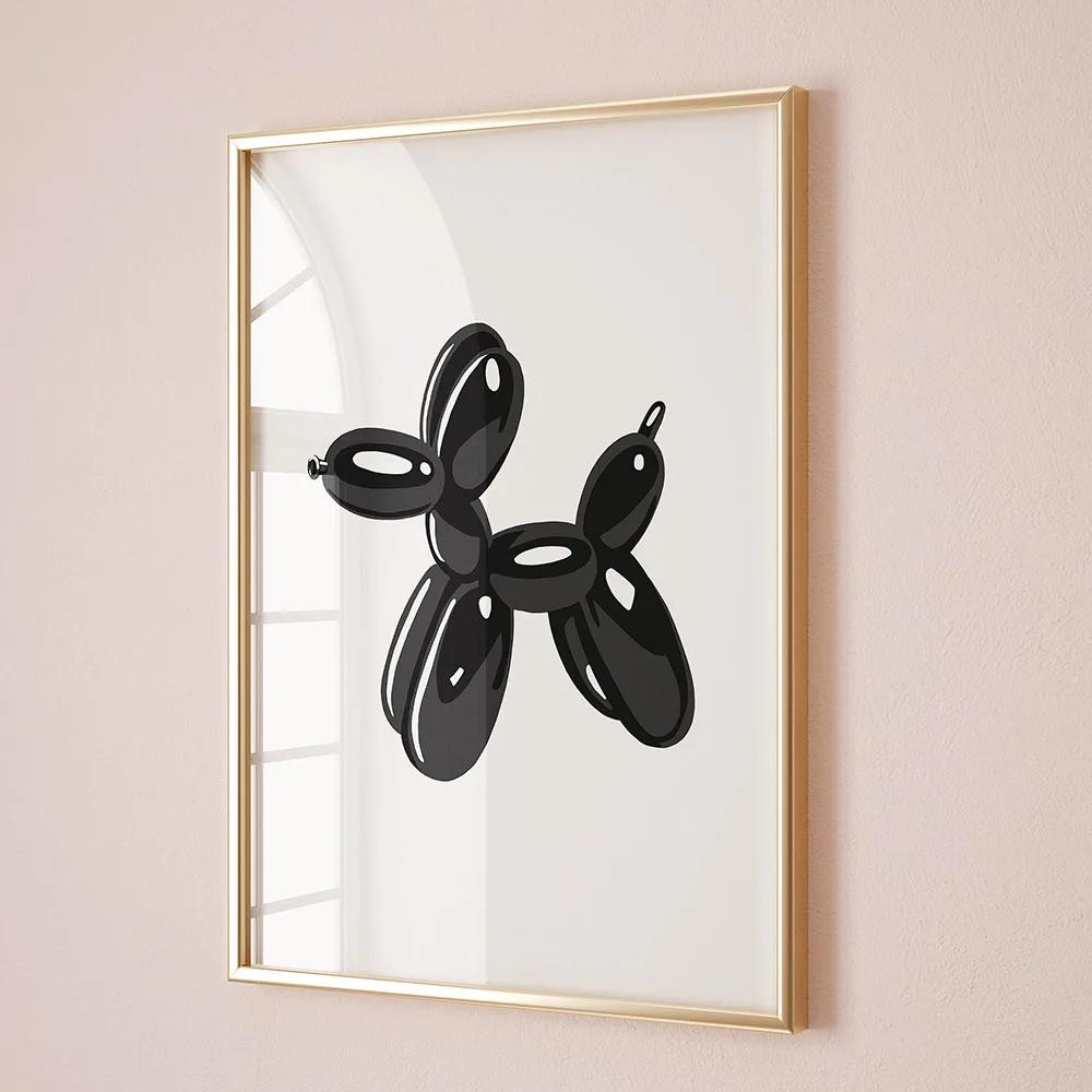 Poster Stampabile Arte Murale Cane Palloncino Rosa Poster Preppy per Decorazione Camera da Letto Poster per Adolescenti per Stanza Dormitorio Poster con Stampa di Cane Appartamento Universitario