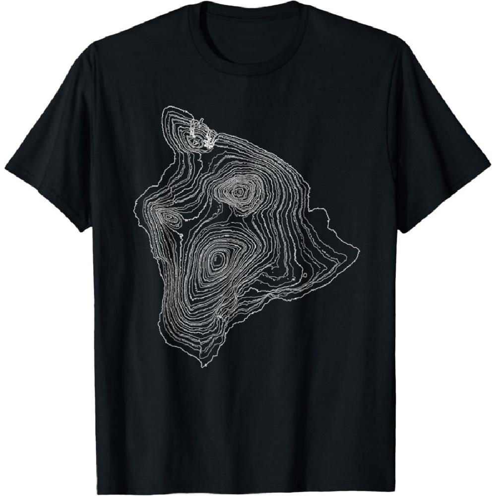 

Большой остров Гавайи Вулкан Мауна Кеа Лао Килауэа Топографическая карта Футболка XXXXXL чёрный