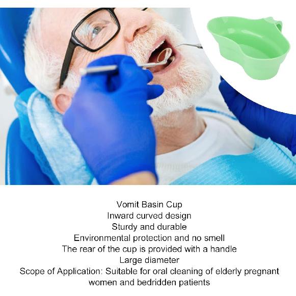 Vomit Basin Cup with Hanging Handle Design, Kidney Trays, Oral Care Brush Teeth Plastic Emesis Basins for Elderly Bedridden Patient, Bathroom