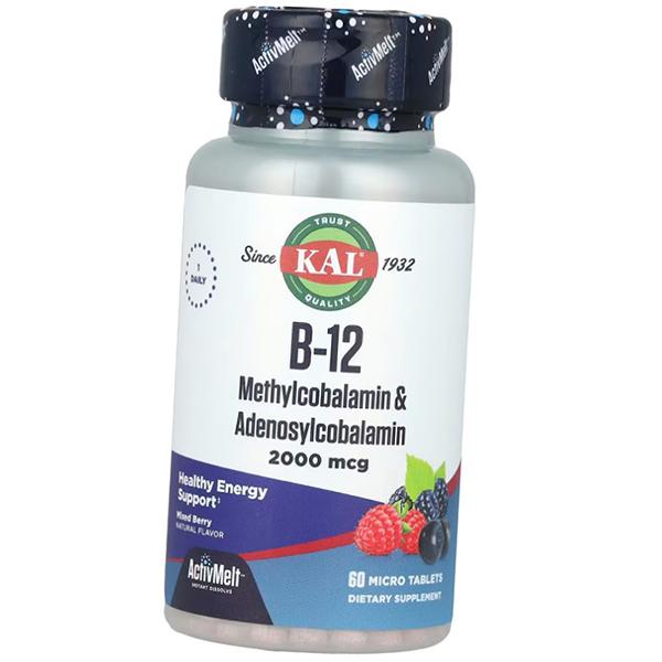 

Вітамін В12, B-12 Метилкобаламін та Аденозилкобаламін, KAL 60таб Ягідний мікс (36424052) 60tab Berry mix