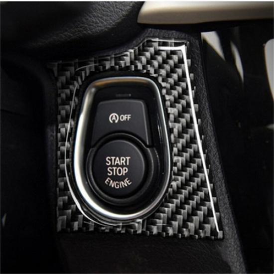Carbon Fiber Car Start Stop Engine Button Cover Trim M Sport For BMW F30 F34