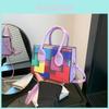 Trendy Small Handheld Pu Bag Stylish Casual Shoulder Crossbody Square Tote Bag For Women