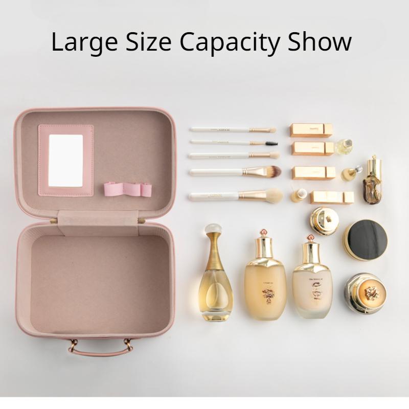 Professional Ladies Cosmetic Bag Portable PU Waterproof Skincare Storage Bag Souvenir Gift Makeup Case for Women