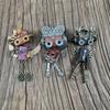 Handmade Punk Robot Pendant Wooden Head Body Hammer Shovel Axe Microphone Badminton Racket Keychain Necklace Pendant