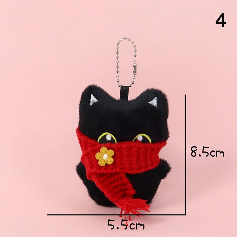 

Cute Plush Black Cat Big Eyes Doll Toy Keychain Bag Pendant Charms Car Keyring Accessories For Women Couples Gift Ornament