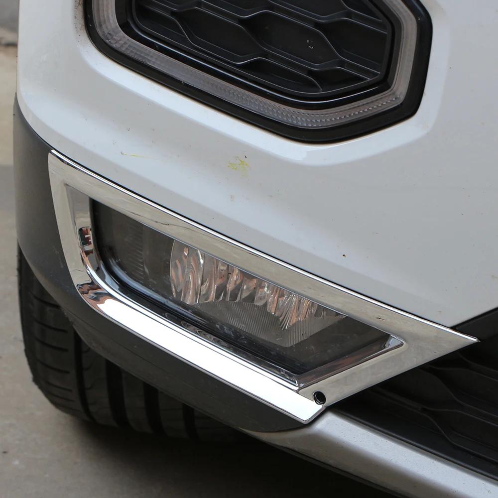 For Volkswagen T-ROC Troc 2018 - 2025 Fog Light Trim 2Pcs Front Fog Lamp Cover Grille Decoration Sticker Car Styling Accessories