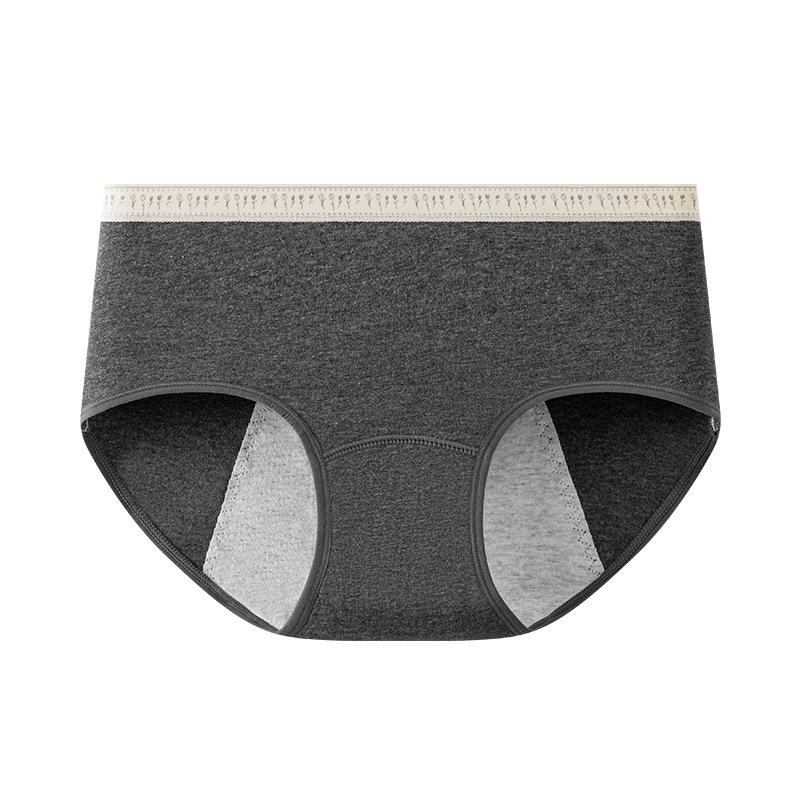 

Женское весенне-осеннее нижнее белье из чистого хлопка с антибактериальной ластовицей 10A, защита от боковых протеканий, для критических дней XL темно серый