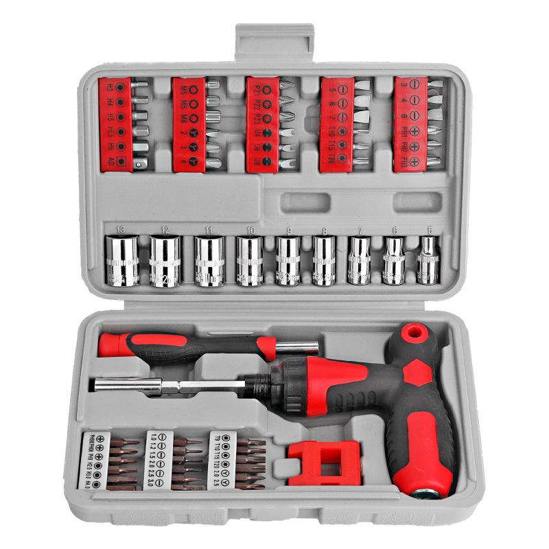 61-Piece Screwdriver and Socket Wrench Tool Set  Flathead, Phillips, and Hex Bits