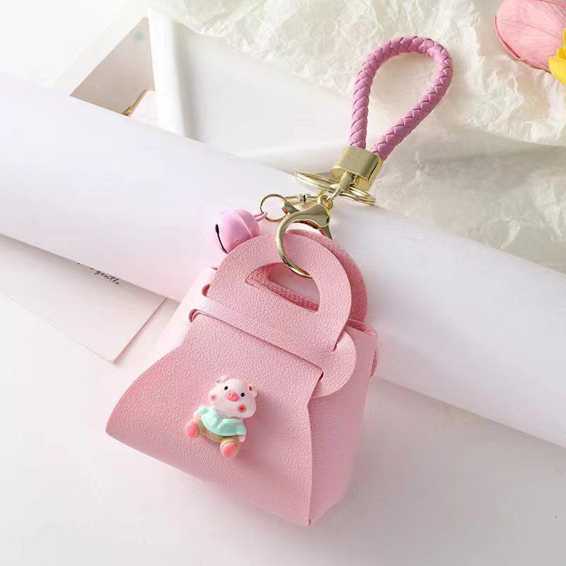 Cute Cartoon Mini Bag Pendant Candy-Colored Small Coin Purse Woven Bracelet Key Bag Creative Pendant Gift Backpack Keychain