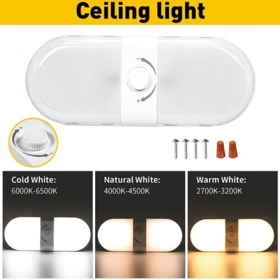 

12-24V Tri-Colors Ceiling Dome Light LED Interior Lighting for Trailer Camper RV