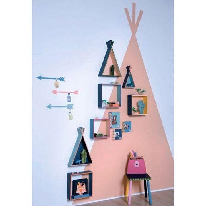 2 étagères tipi en bois 45 cm
