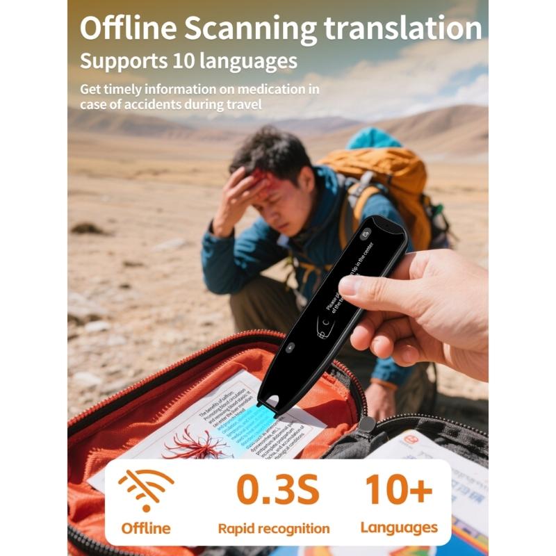 Multilingual Voice Translation Pen With Local Scan Function For Travel Business And Study Long Power Time 8GB Storage