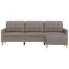 Vidaxl 3-Osobowa Sofa Z Podnóżkiem, Kolor Taupe, 210 Cm, Tkaniną