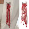 Beaded Tassel Pin Brooch Boho Chain Tassel Brooch Retro Dangle Brooch