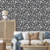Wallpaper Black and white flowers graphite and gray, gray background 50x1000