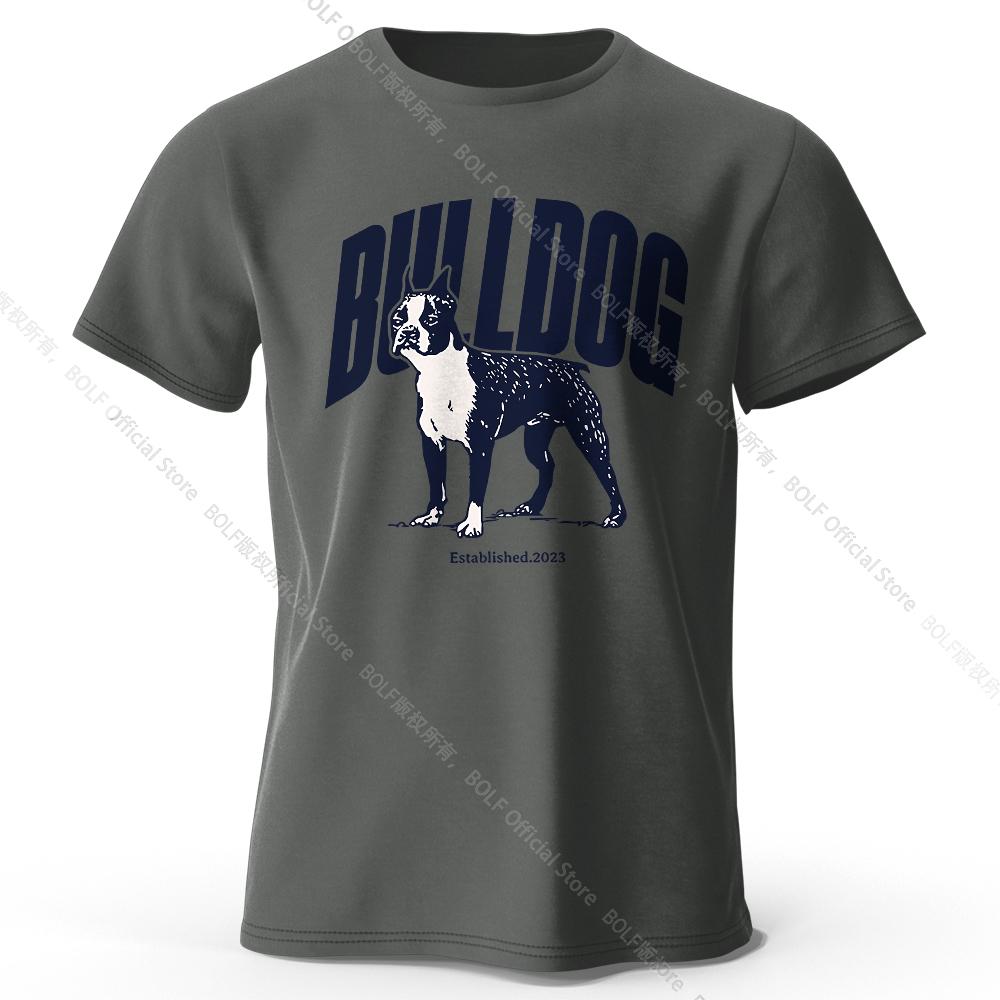 Men's Bulldog Printed T-Shirt 100% Cotton Oversized Tough Graphic Tees for Women Summer Tops Urban Streetwear
