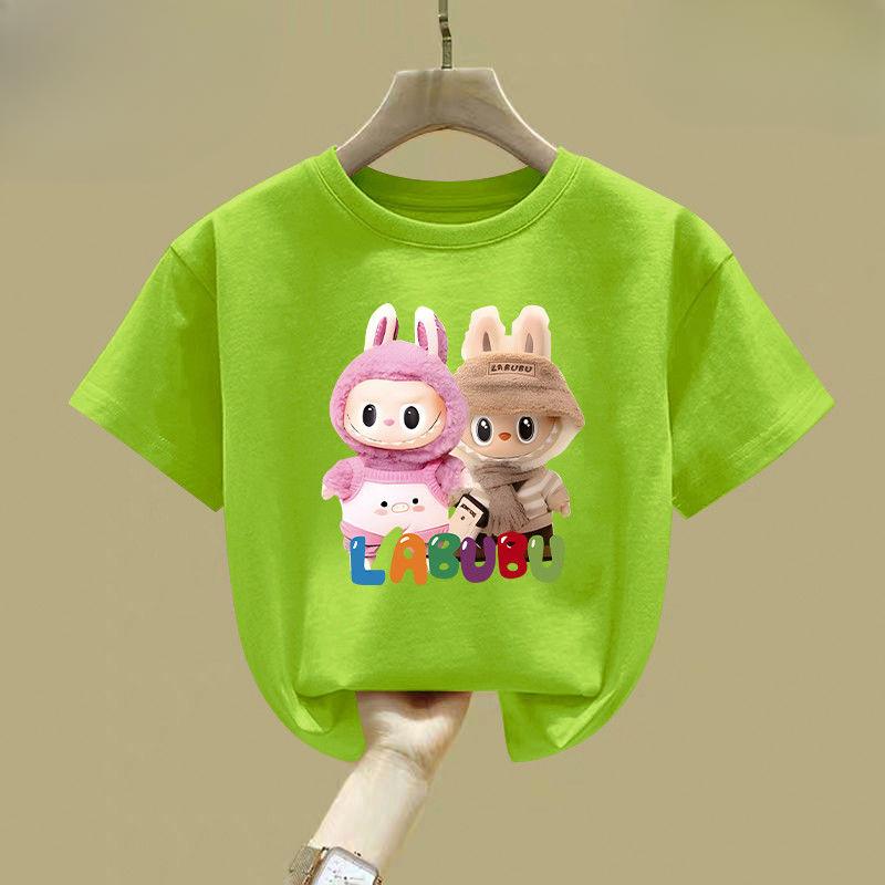 Children's Pure Cotton T-shirt - Summer Girls' Fashionable Short-sleeved Top