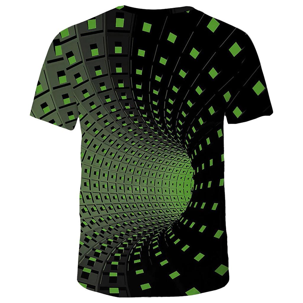 Fashion Men's 3D Printing Round Neck Short Sleeve Shirt Top Blouse