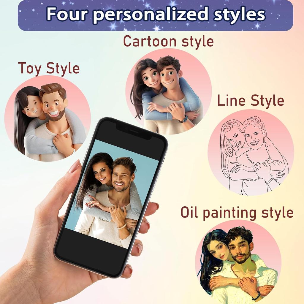 Personalized Night Light Custom Light Up Picture Frame Acrylic Custom Cartoon Style 3D Acrylic Lamp with Photo Text Engraved Customized Photo Gifts