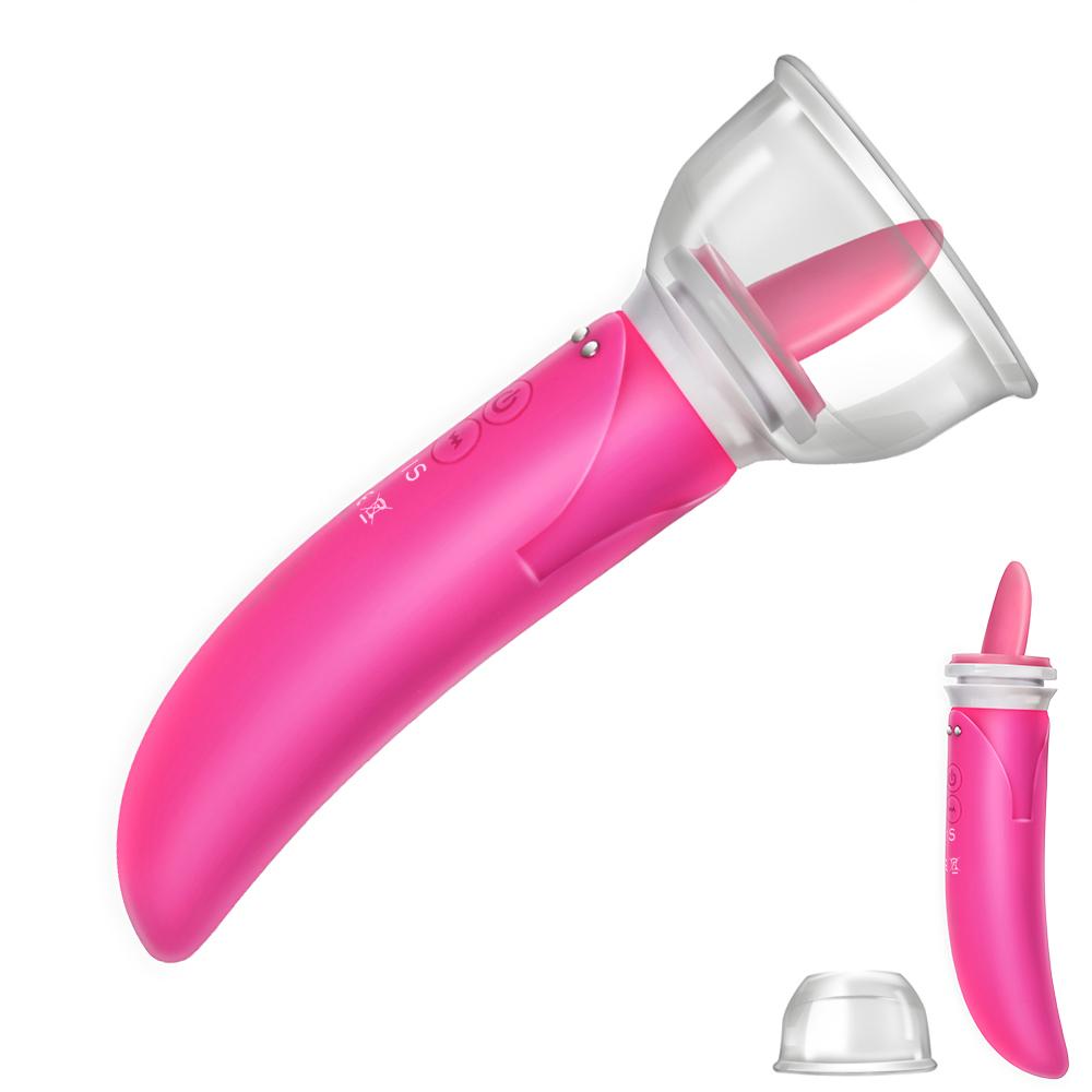 Tongue Licking Pump Clitoris  G-spot Vibrator Dildo Vibrator Dual Head Nipple Stimulator Sex Toys for Women Vagina Breast Massage Adults Products