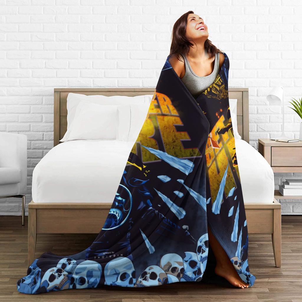 Scorpion VS Sub Zero Blanket Fleece Mortal Kombat MK11 Breathable Blankets for Sofa Outdoor Plush Thin Quilt