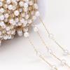 2meters 1meter 4mm Stainless Steel Round ABS Pearl Beads Chains for Necklace Bracelet Jewelry Making DIY Findings Supplies