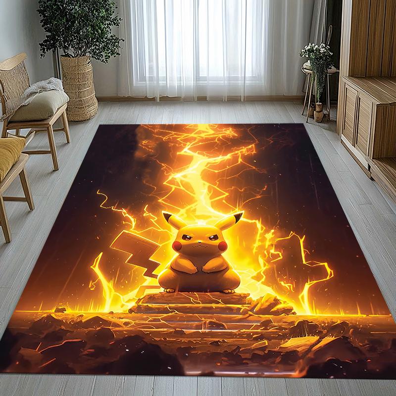 6 Style Pikachu Pokemon Living Room Non-Slip Area Rug Soft Carpet for Bedroom Kids Playroom Sofa,Home Decor Doormat Gift