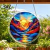 Home Decor Puzzle Gift Acrylic Suncatcher, Colorful Window Hanging, 7.48 Inch Sun Catcher Stained Glass Decoration Ornament, Ideal for Gifting