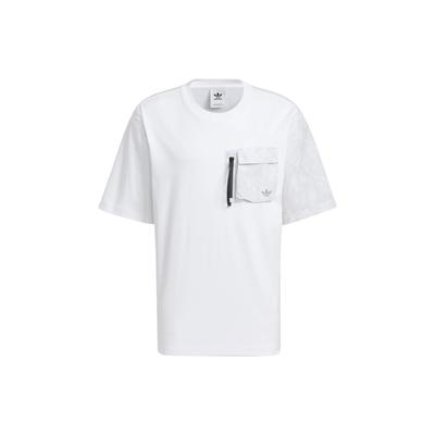 Originals SS22 Solid Color Zip Pocket Crew Neck T-Shirt Men Tops White HS9463